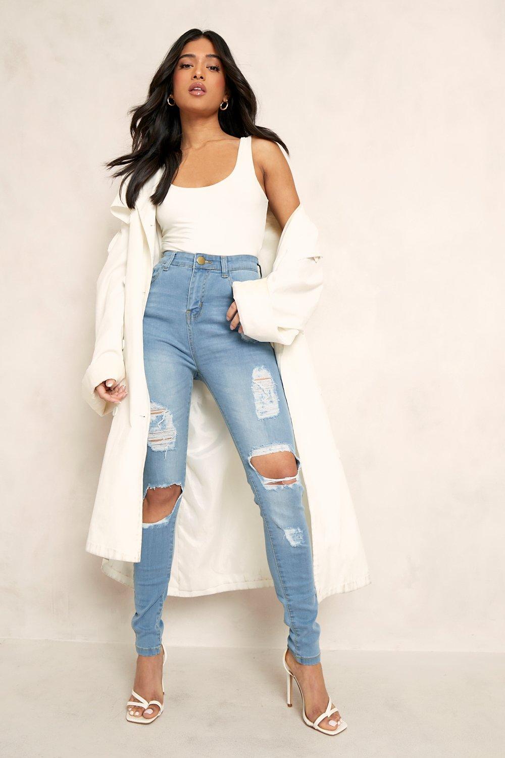 Petite distressed sale ankle jeans